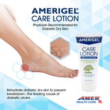 AMERIGEL Care Lotion – Hypoallergenic Moisturizer - Diabetic Skin Care - Rehydrates and Soothes Dry, Irritated Skin - 6 oz.