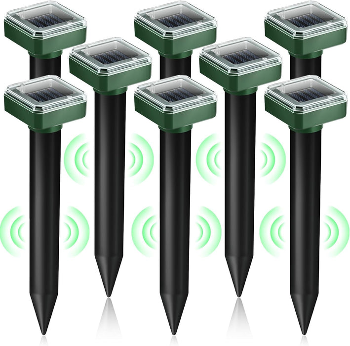 Upgrade Mole Repellent for lawns Gopher Repellent Ultrasonic Solar Powered Snake Repellent Deterrent Mole Repeller Vole Repellent Outdoor Lawns Garden Yard All Pests Sonic Spikes Stakes Chaser (8)