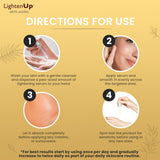 LightenUp, Skin brightening Serum | 1 Fl oz / 30 ml | for Face, Armpits, Hands, Knees and Body | with Argan Oil and Shea Butter