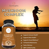 Sunergetic Premium Mushroom Gummies Supplement - for Immune Health, Brain, Mood & Stress Support - Mushroom Blend with Lions Mane, Chaga Extract, Reishi, Turkey Tail, Cordyceps (90 Gummies)