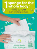 Nurture Valley Sponge Bath Wipes - Large Disposable Wash Cloths for Adults, Seniors, Bedridden, Home Care | Post Surgery Cleansing, Elderly or Disabled Patients | No Rinse Camping Travel Essentials