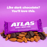 Atlas Protein Bar, 20g Protein, 1g Sugar, Clean Ingredients, Gluten Free (Dark Chocolate Almond, 12 Count (Pack of 1))