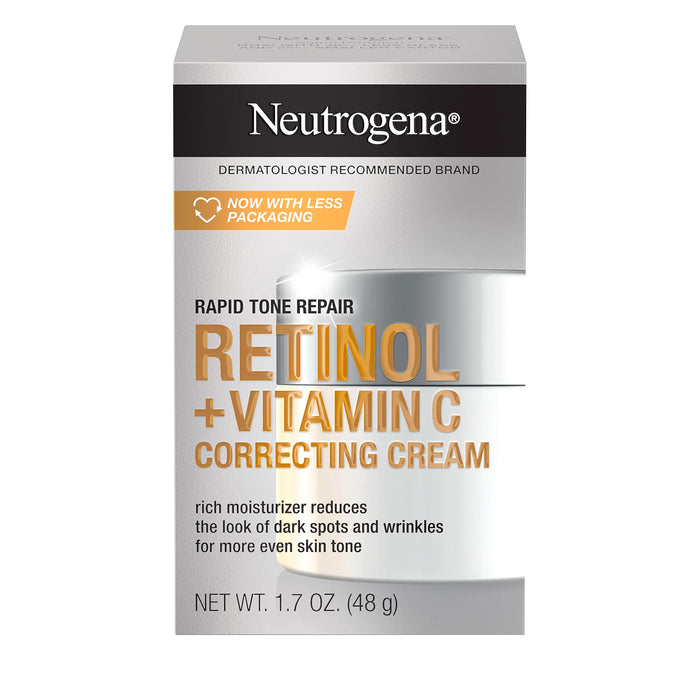 Neutrogena Rapid Tone Repair Retinol + Vitamin C Correcting Cream, 1.7 oz, Reduces Dark Spots, Fine Lines & Wrinkles