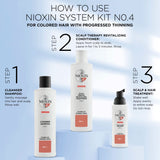 Nioxin System 4 Kit, Cleanse, Condition, and Treat the Scalp for Thicker and Stronger Hair, 3 Month Supply + Sebastian Professional Dark Oil Lightweight Hair Oil, Infused With Jojoba & Argan Oil