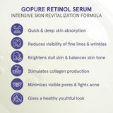 goPure Retinol Serum For Face - Anti-Aging Serum with Retinol for a Firmer, Lifted, and Youthful Look, Formulated with Green Tea and Vitamin E to Improve the Look of Dull, Uneven Skin - 1 fl oz