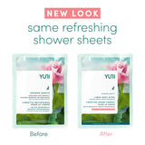 YUNI Beauty Large Body Wipes (Rose Cucumber, 12 Count) Soft Moist Showerless Wipes, Cleanse & Deodorize Waterless Travel Body Cleanser, Biodegradable Individually Wrapped Body Wipes for Camping or Gym