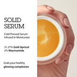 Blithe Pressed Serum Gold Apricot Korean Face Moisturizer - Creamy Niacinamide Serum for Natural Glow & Radiance, Glass Skin Cream for Face 1.68 Fl Oz