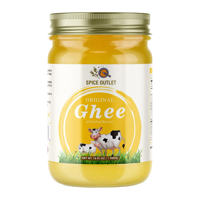 Spice Outlet Fresh Made ORIGINAL GHEE (Clarified Butter) 16 oz (1 Pints) Slow Cooked Home made Recipe Pack of 1