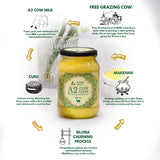 Sarthak Satvik A2 Cow's Ghee | Free Grazing Pure Desi Cow | Using Traditional Bilona Method | Helps in Building Bone Strength & Improves Stamina | Organic and Natural Immunity Booster - 33 Oz