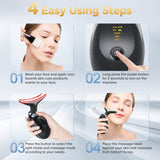 MCSYPOAL 7-in-1 Deplux Face Neck Massager for Skin Care, Anti Wrinkle, Anti Aging, Glossy Black