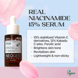 DERMALOGY by NEOGENLAB Cherry Blossom Real Serum Edition Real Vitamin C Serum (1.12 Fl Oz) & Real Niacinamide 15% Firming Serum (1.12 Fl Oz) & Real Bakuchiol Serum (1.12 Fl OZ)