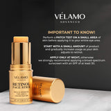 VELAMO ADVANCED Retinol Face Stick: Reduce Fine Lines Wrinkles and Uneven Texture in 4-6 Weeks - Retinol Cream Wrinkle Cream for Face Anti Wrinkle Cream Anti Aging Face Cream - 8 G/0.28 OZ