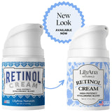 LilyAna Naturals Retinol Cream - Anti-Aging Moisturizer for Face & Neck, Made in USA, Wrinkle Reduction - 1.7oz, 2 Pack