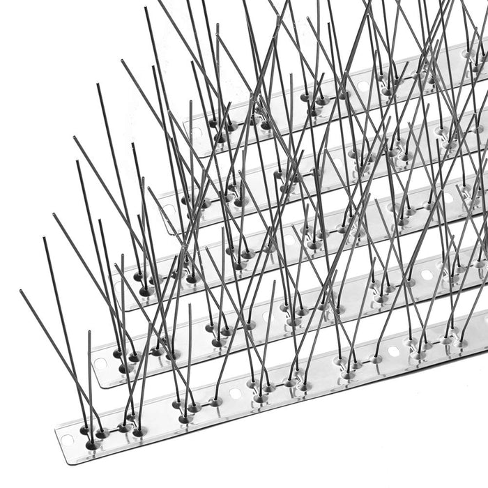 OFFO Bird Spikes with Stainless Steel Base, Durable Bird Repellent Spikes Arrow Pigeon Spikes Fence Kit for Deterring Small Bird, Crows and Woodpeckers, Covers 25 Feet(7.6m)