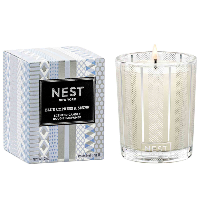 NEST New York Blue Cypress & Snow Scented Votive Candle