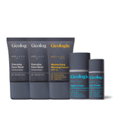 Men's Sensitive Skincare Set - Simple, Powerful Ingredients That Get Results - Anti-Aging, Acne, Cleanse, Hydrate - 90 Day Routine with Face Wash, Morning Cream, Night Cream & Eye Cream - by Geologie