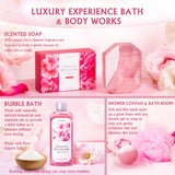 Gifts for Women Birthday Gifts for Women, Bath and Body Works Gift Set- 10 Pcs Valentine's Mother's Day Gifts and Cherry Blossoms Self Care Package Gift Women, Relaxing Spa Gift Basket for Women