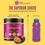 KEY NUTRIENTS Electrolytes Powder No Sugar - Delicious Passion Fruit Electrolyte Powder - Hydration Powder - No Calories, Gluten Free Keto Electrolytes Powder - 90 Servings - Made in USA