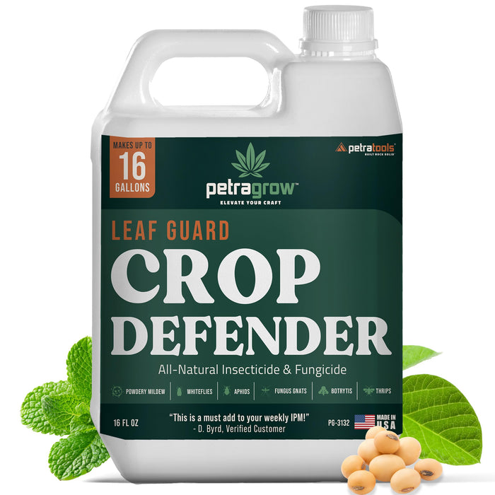 PetraGrow Crop Defender Leaf Guard Super Concentrate Pesticide, Miticide, Plant Fungicide, Insecticide for Indoor Plants, Spider Mite Spray, Powdery Mildew Spray for Plants - 16oz