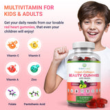 Vegan Collagen Gummies with Biotin Vitamins for Hair Skin and Nails Health, Anti-Aging (90 Chews) Collagen Support Superfruit Complex with Resveratrol, Vitamin A, E, C - Replace Capsules, Pills
