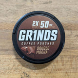 Grinds Coffee Pouches | 3 Cans of Double Mocha | 18 Pouches Per Can | 1 Pouch eq. 1/4 Cup of Coffee (Double Mocha)