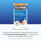 ScarAway Complete Scar Treatment Kit, Clinically Supported Scar Treatment, (2) Tan Medical-Grade Silicone Scar Sheets (1.5" x 3") and Silicone Scar Gel (0.35 Oz), Water-Resistant & Self-Adhesive