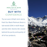 Holistic Bin Purest Himalayan Shilajit Resin Black Platinum Resin | Rich in Fulvic Acid, Humic Acid, Fulvic Minerals and Trace Minerals | Mixes Easily Into Liquids | Serving Spoon Included