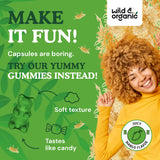Wild & Organic Sea Moss Gummies for Kids - Vitamins & Iodine Rich Sea Moss Gummy for Immune Support - Digestive & Thyroid Health Supplements w/Raw Irish Moss, Bladderwrack & Chicory Root - 60 Pcs