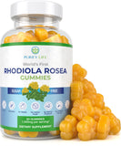 Sugar-Free Rhodiola Rosea Gummies (1500mg/Serving) Adaptogenic Rhodiola Rosea Supplement & Cortisol Blocker for Performance, Stamina, Mood & Motivation - Non-GMO, 60 Vegan Chews, No Capsules or Pills