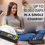 Zap It! Bug Zapper - Rechargeable Mosquito, Fly Killer & Bug Zapper Racket - Electric Fly Swatter Racket - 4,000 Volt - USB Charging, Super-Bright LED Light to Zap in The Dark - Safe to Touch (Medium)