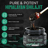 Shilajit Resin 600mg - Gold Grade Pure Organic Himalayan Shilajit with 85+ Trace Minerals and Fulvic Acid for Energy and Immune Support - 30 Grams (Naturally Bitter, Potent)