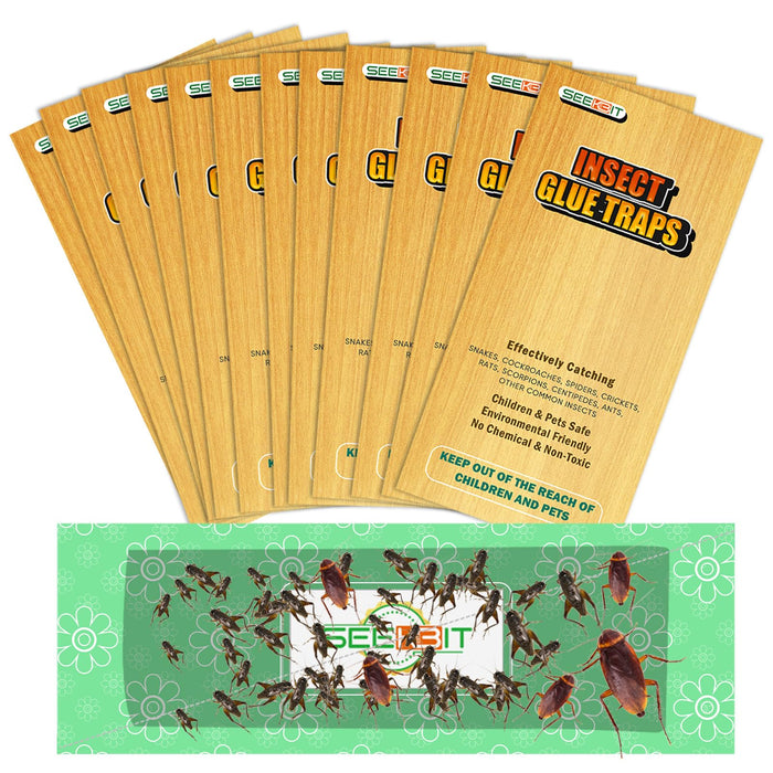 30 PCS Cricket Traps Indoor for Trapping Insects, Mice, Spiders, Bugs, Crickets, Scorpions, Roaches, Super Sticky & Non-Toxic Glue Board Pre-Baited with Fruity Scent Attractant - 9.5 x 3.15 in