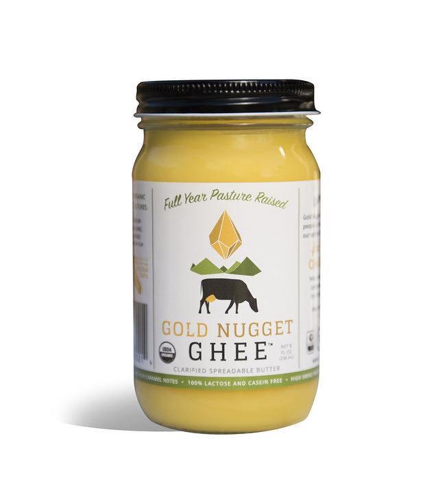 TRADITIONAL GHEE BY GOLD NUGGET GHEE, USDA ORGANIC, FULL-YEAR/PASTURE-RAISED, GRASS-FED BUTTER 8oz