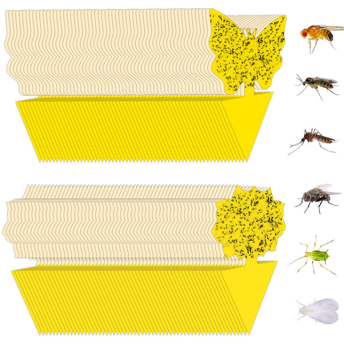 120 Pack Yellow Sticky Traps for Gnats, Fungus Gnat Sticky Trap Fruit Fly Traps Plant Flies Killer, House Plant Fungus Gnat Killer Outdoor Bug Gnat Sticky Traps Indoor 