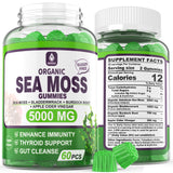 Sea Moss Supplement 5000mg, Sugar Free Sea Moss Gummies, Irish Sea Moss, Burdock Root, Bladderwrack, Apple Cider Vinegar, Organic Sea Moss, Immune System, Det0x Cleanse, Thyr0id Support, Vegan 60 Cts