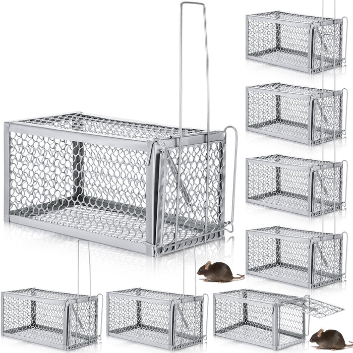 Qualirey 8 Pcs Rat Trap Humane Rat Trap No Installation Required Live Trap Chipmunk Trap Rodent Trap Mice Cage Mouse Traps for Indoor Outdoor Small Rodent Animal Hamsters Squirrel Mouse Voles Cage