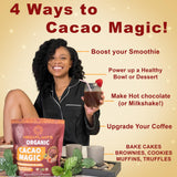 MegaPlants Cacao Magic (50 Servings) | Superfood 5 Mushroom Blend for Focus, Clarity & Energy | Lions Mane, Reishi, Chaga, Cordyceps, Turkey Tail | Smoothie, Hot Chocolate, Coffee Alternative