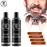 Beard Shampoo and Beard Conditioner for Men, Naturally Derived Ingrediets Beard Wash Set Cleanse Softens & Conditions with Organic Argan and Jojoba Beard Oils, Sulfate & Paraben Free - Striking Viking