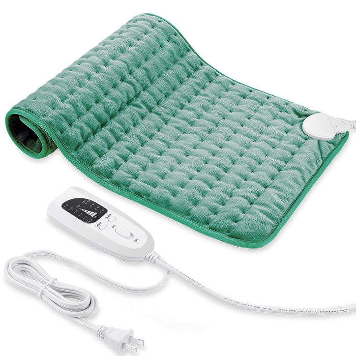 VIBOOS Heating Electric Pad for Back, Shoulders, Abdomen, Waist, Legs, Arms, Electric Heating Pad with Heat Settings, Timer, Heat Pad with Auto Shut Off, Green (17''×33'')