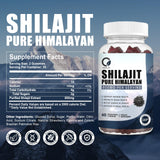 Pure Himalayan Organic Shilajit Gummies - 800 mg Natural Organic Shilajit Resin with 85+ Trace Minerals, Fulvic Acid & Phytonutrients - for Energy, Immune Support - 60 Gummies, 1 Month Supply