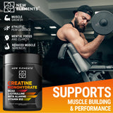 New Elements Creatine Monohydrate Gummies with BCAA L-Citrulline Beta Alanine & Vitamin B12 | The Ultimate Energy Booster | Muscle Builder | Best Pre Workout Supplement for Men & Women