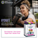 KEY NUTRIENTS Electrolytes Powder Packets No Sugar - 4 Delicious Flavors in Hydration Packets 40 Pack - No Calories, Gluten Free Electrolytes Powder Packets - Keto Friendly, Non GMO, Made in USA