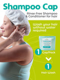 No Water Rinse Free Shampoo Cap by Nurture | Microwavable Washing & Conditioning Shower Caps to Wash Hair w/o Bath | Waterless Bathing | Disposable & Hypoallergenic for Adults, Bedridden & Elderly