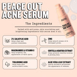 Peace Out Skincare Acne Serum. Daily Multi-Benefit Face Serum with 2% Salicylic Acid to Target Pimples, Zits, Blemishes and Breakouts, For Clearer-Looking Skin (1 fl oz)