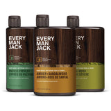 Every Man Jack Hydrating Mens Body Wash - Cleanse, Nourish, and Hydrate Skin with Naturally Derived Ingredients - Paraben Free - Amber + Sandalwood, Pacific Cypress and Coastal Moss - 13.5oz - 3pk
