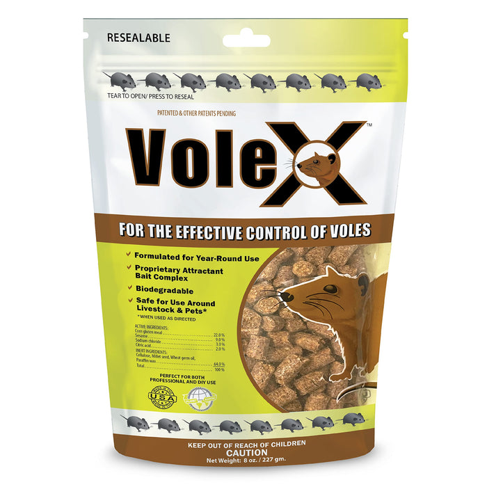 VoleX - Effective Against All Species of Voles. Safe for Use Around People, Pets, Livestock, and Wildlife