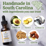 Organic Vitamin E Oil for Skin & Scars |100% Pure Natural Vitamin E Serum Hand Made in South Carolina | 15000 IU Vitamin E for Face & Hair| Non-GMO, Gluten & Cruelty Free, Vegan | Unscented 1 Fl Oz