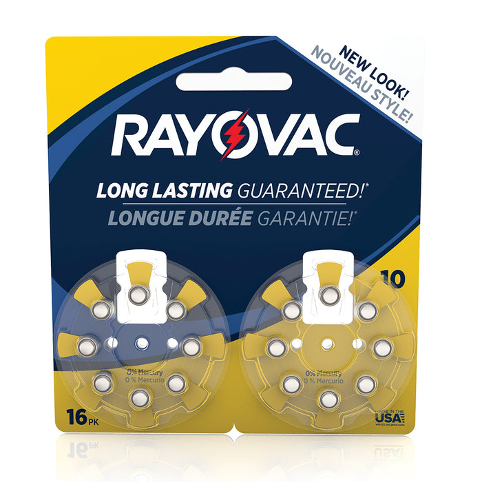 RAYOVAC Size 10 Hearing Aid Batteries, 16-Pack, L10ZA-16ZMB