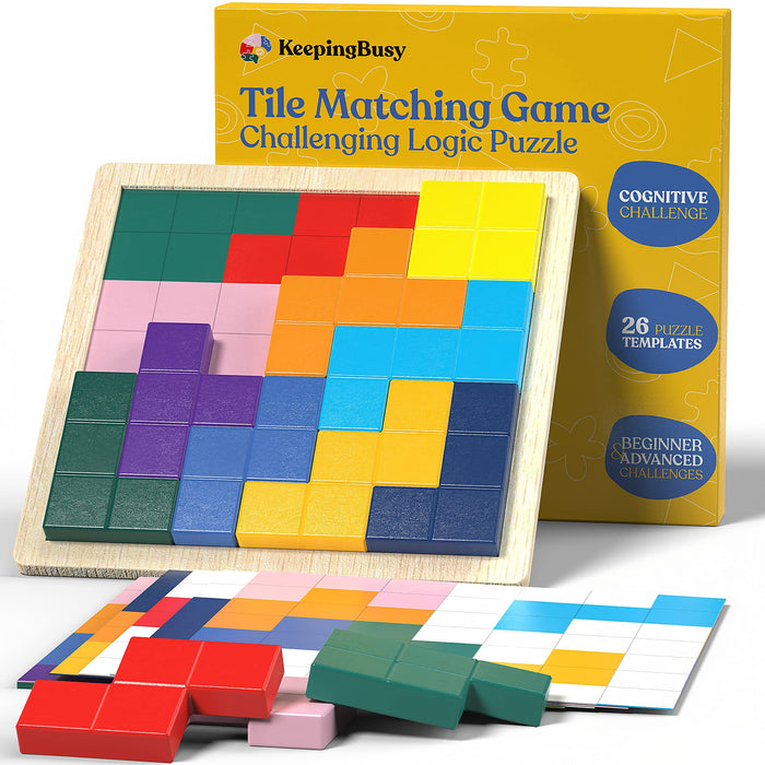 Keeping Busy Wooden Tile Brain Game for Older Adults with Dementia – Easy Puzzle Memory Game for Seniors – Cognitive Games for Elderly – Engaging Alzheimer’s and Dementia Activities for Seniors